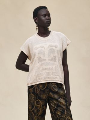 "L'Enseigne du Sellier"喀什米爾無袖套頭衫, 檢視: 佩戴, worn, 檢視共2張圖片的第5張