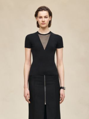 Cashmere short-sleeve sweater, View: Worn, worn, view 2 of 5