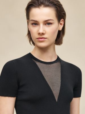 Cashmere short-sleeve sweater, View: Worn, worn, view 4 of 5