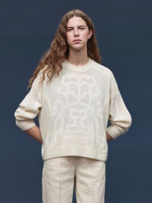 Cashmere "L'Enseigne du Sellier" long-sleeve sweater, View: Worn, worn, view 2 of 5