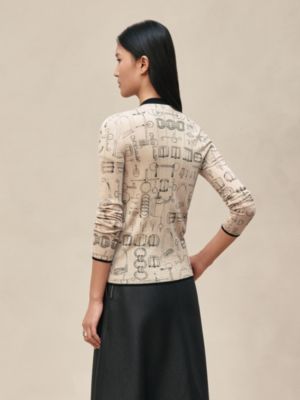 Cárdigan abotonado estampado "Cahier du Colporteur", Vista: Ver artículo puesto, worn, vista 3 de 5