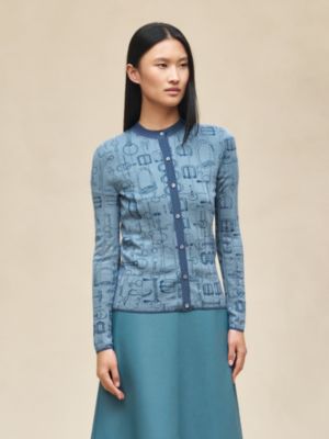 Cárdigan abotonado estampado "Cahier du Colporteur", Vista: Ver artículo puesto, worn, vista 2 de 5