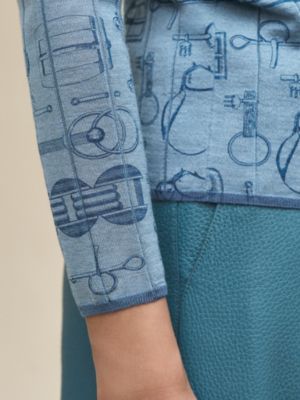 Cárdigan abotonado estampado "Cahier du Colporteur", Vista: Ver artículo puesto, worn, vista 5 de 5