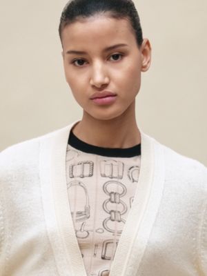 "L'Enseigne du Sellier"喀什米爾針織外套, 檢視: 佩戴, worn, 檢視共4張圖片的第6張