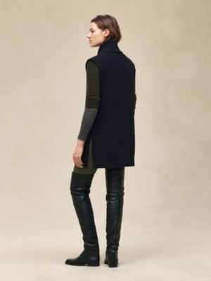 벨트 캐시미어 슬리브리스 가디건, 보기: 이미지: 제품 착용 이미지, worn, 2개 중 7번째 보기