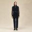Belted cashmere sleeveless cardigan, bleu noir