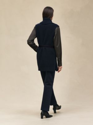 Belted cashmere sleeveless cardigan, View: Worn, worn, view 2 of 7