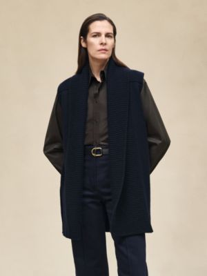 Belted cashmere sleeveless cardigan, View: Worn, worn, view 3 of 7