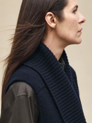 Belted cashmere sleeveless cardigan, View: Worn, worn, view 6 of 7