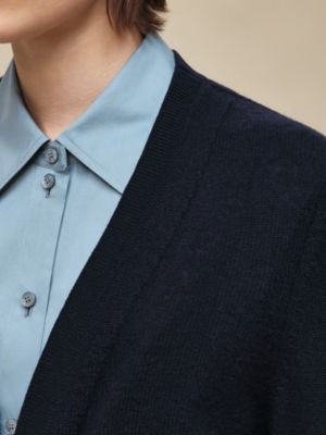 "L'Enseigne du Sellier" buttoned cashmere cardigan, View: Worn, worn, view 4 of 6