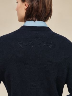 "L'Enseigne du Sellier" buttoned cashmere cardigan, View: Worn, worn, view 5 of 6
