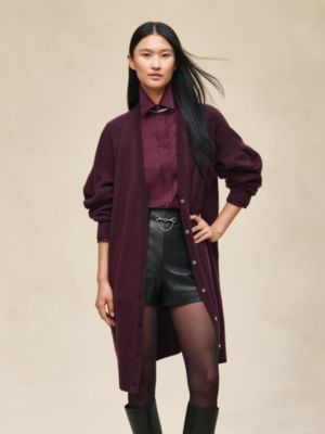 Long cashmere cardigan, View: Worn, worn, view 3 of 6