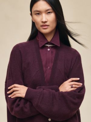 Long cashmere cardigan, View: Worn, worn, view 4 of 6