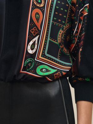 "Porte-Bonheur Bandana" long-sleeve sweater, View: Worn, worn, view 5 of 6