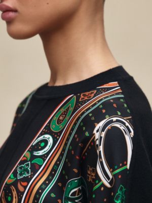 "Porte-Bonheur Bandana" long-sleeve sweater, View: Worn, worn, view 6 of 6