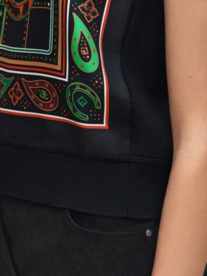 "Porte-Bonheur Bandana" short-sleeve sweater, View: Worn, worn, view 5 of 5