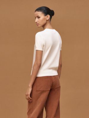 "Porte-Bonheur Bandana" short-sleeve sweater, View: Worn, worn, view 3 of 5