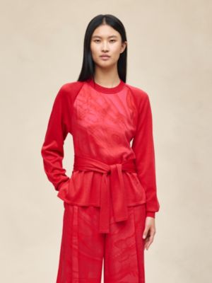 "Soleil de Soie Poudre" long-sleeve sweater , View: Worn, worn, view 2 of 5