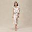 Jupe longue fendue imprimé «&nbsp;Brides de Gala&nbsp;Gold&nbsp;», blanc nacre