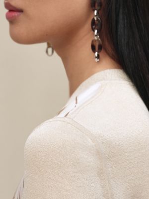 Kurzärmeliger Pullover mit "Brides de Gala Gold"-Print, Ansicht: Getragene Ansicht, worn, Ansicht 5 von 5