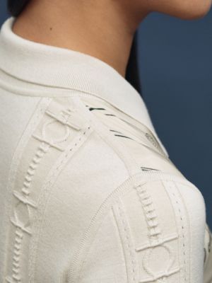 "Cahier du Colporteur" zipped twillaine cardigan, View: Worn, worn, view 5 of 5
