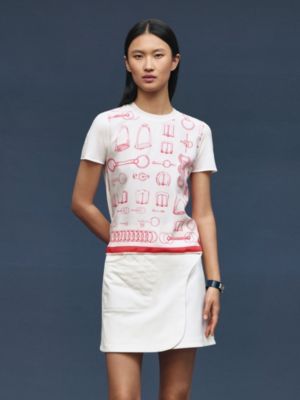 "Cahier du Colporteur" short-sleeve sweater, View: Worn, worn, view 2 of 5
