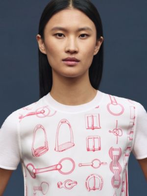 "Cahier du Colporteur" short-sleeve sweater, View: Worn, worn, view 4 of 5