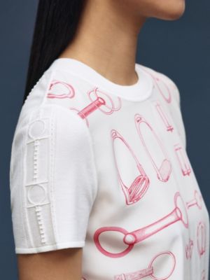"Cahier du Colporteur" short-sleeve sweater, View: Worn, worn, view 5 of 5