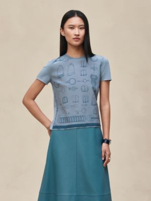 "Cahier du Colporteur" short-sleeve sweater, View: Worn, worn, view 2 of 5