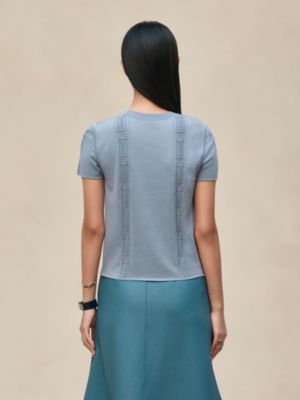 "Cahier du Colporteur" short-sleeve sweater, View: Worn, worn, view 3 of 5
