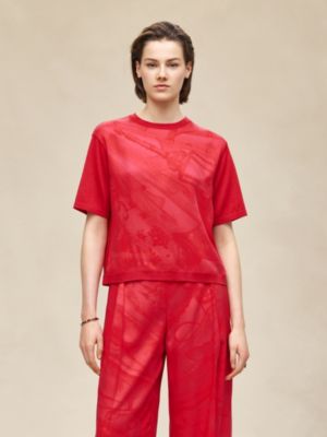 ショートスリーブ ニット《ソレイユ・ドゥ・ソワ・プードレ》プリント, イメージ: 着用例, worn, ビュー2の5