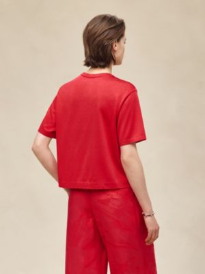 ショートスリーブ ニット《ソレイユ・ドゥ・ソワ・プードレ》プリント, イメージ: 着用例, worn, ビュー3の5
