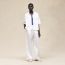 Embroidered beach shirt, blanc