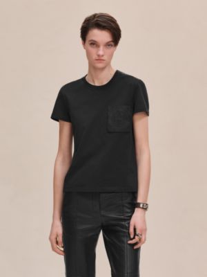 T-shirt droit poche brodée, Vue: Vue portée, worn, vue 2 sur 6