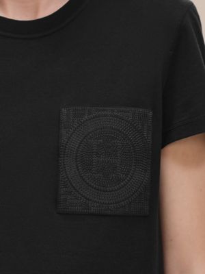 T-shirt droit poche brodée, Vue: Vue portée, worn, vue 5 sur 6