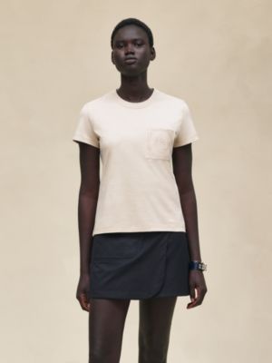 T-shirt droit poche brodée, Vue: Vue portée, worn, vue 2 sur 4