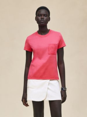자수 장식 포켓 티셔츠, 보기: 이미지: 제품 착용 이미지, worn, 2개 중 4번째 보기