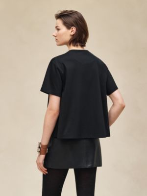 Embroidered flared t-shirt, View: Worn, worn, view 3 of 5