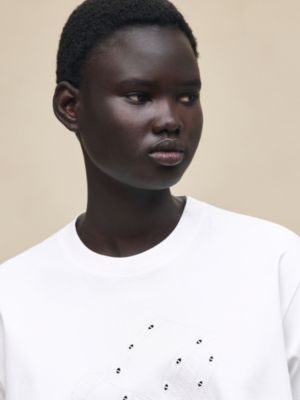 Embroidered flared t-shirt, View: Worn, worn, view 4 of 5
