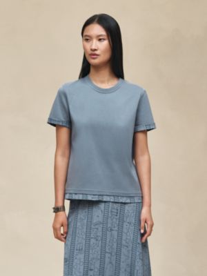 Camiseta de corte reto, Exibir: Sendo usado, worn, visualizar 2 de 5