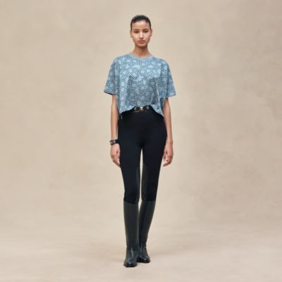 Camiseta estilo cropped estampado "Maillon Équestre"
