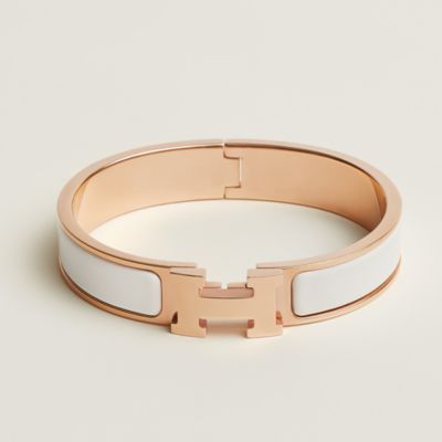 hermes white h bracelet