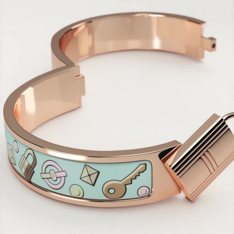 【プリントが◎】HERMES Clic Cadenas Locky Meブレスレット Clic Cadenas Locky Me bracelet | Hermès Australia