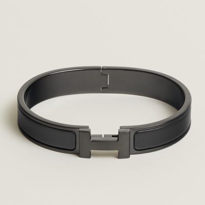 HERMES バングル 黒 Hロゴデザイン 新作人気 HERMES 日本人気超絶の バングル アクセサリー 黒 H