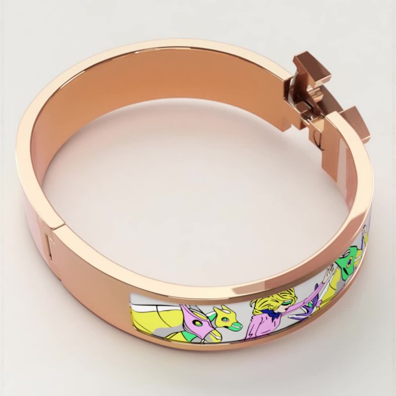 HERMES お洒落 ブレスレット 上品 Clic Clac H Les Mustangs II Clic H Les Mustangs II bracelet | Hermès Thailand