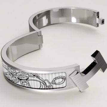 Clic HH Brides de Gala Eye Liner bracelet - White | Hermès USA