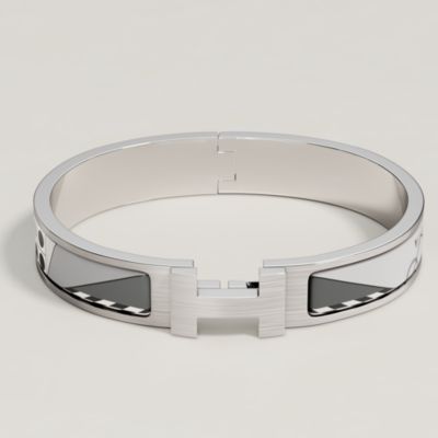 Hermès H Bracelet ピアスセット Clic HH 24 Brides et Chaines bracelet - White | Hermès USA