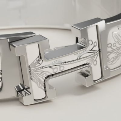 Clic H Poste et Cavalerie bracelet - White | Hermès Saudi Arabia
