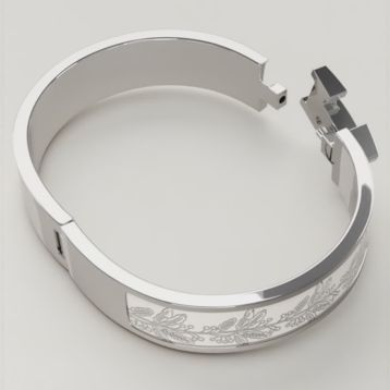 HERMES ホワイト ブレスレット エナメルブレスレット 《クリックH/サーベル飾袋》 - ホワイト