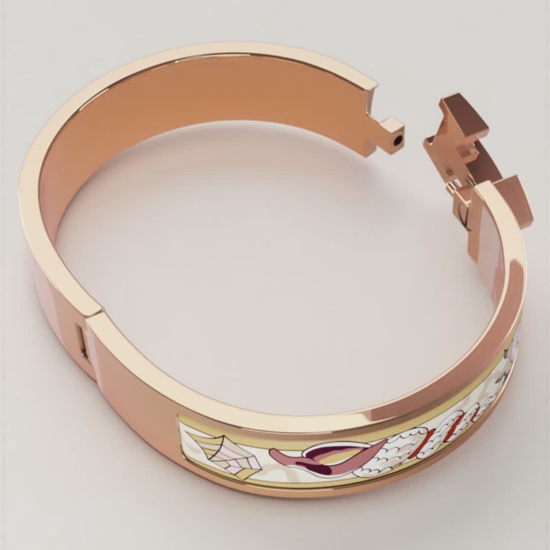 模様がお洒落♪【HERMES】 ブレスレット Clic H Coquillages Clic H Coquillages bracelet | Hermès Singapore